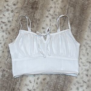 HOLLISTER White Cropped Tank Top, Size XS